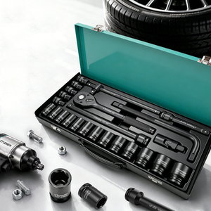 Juego de 46 Piezas de Llaves de Trinquete de Acero al Cromo Vanadio de 1/4", 3/8" y 1/2", Juego de Herramientas de Reparación Automotriz Métricas, Juego Completo de 46 Piezas - Product Image 3