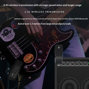 XTUGA D03 Sistema de Audio Portátil Inalámbrico 2.4G con Micrófono Transmisor y Receptor <span class=keywords><strong>para</strong></span> Guitarra Eléctrica y <span class=keywords><strong>Bajo</strong></span>, 1 Año de Garantía - Product Image 2