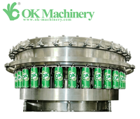 Machine de remplissage isobare à contre-pression avec contrôle PLC pour canettes en aluminium, ligne de mise en conserve pour bière et jus gazeux