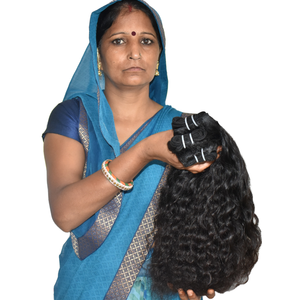 100% extensions de cheveux humains indiens de couleur noire naturelle vierge non traitée cheveux humains alignés sur les cuticules bouclées bon marché - Product Image 1