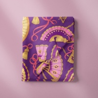 Nueva Llegada, Bolsa de Ropa para Mujer y Niño, 100% Algodón Orgánico, Tela Estampada con Diseño de Ventiladores, Ligera y Suave