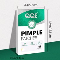 Patchs Hydrocolloïdes Personnalisés pour l'Acné avec Hydratant au Thé Vert, Marque Privée, pour le Traitement des Imperfections et des Boutons, 48 Unités