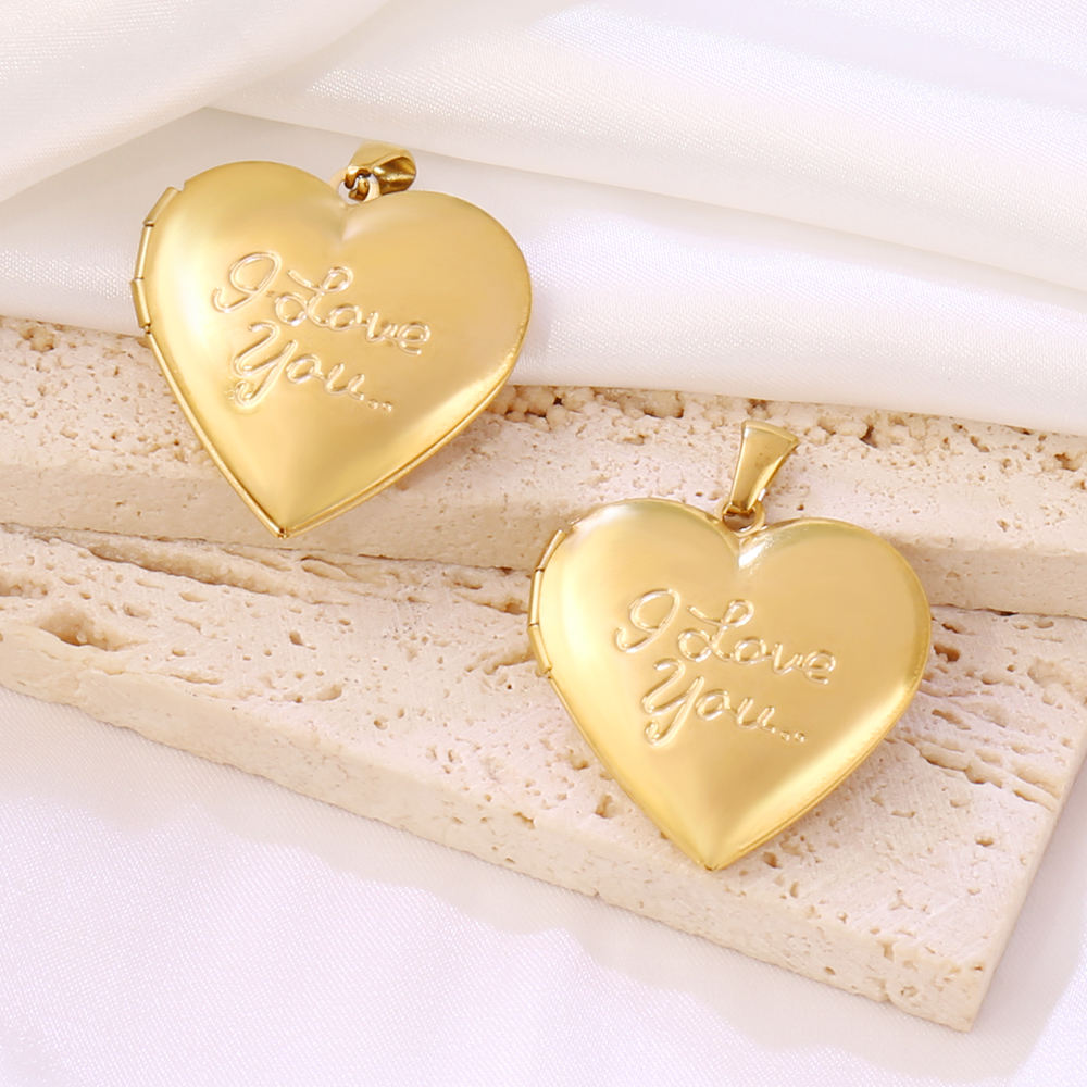 8pcs Stainless Steel Metal Heart Box Vintage Reliquary Pendant