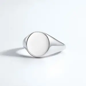 Kişiselleştirilmiş özel Logo adı yüzükler oyulmuş Signet yüzük S925 gümüş parmak için özel hediyeler kadın erkek mücevher