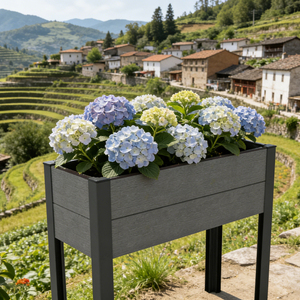 Grand pot rectangulaire <span class=keywords><strong>pour</strong></span> plantes, bac à plantes d'extérieur en panneaux WPC, pots de jardin <span class=keywords><strong>pour</strong></span> plantes, fleurs et légumes - Product Image 3