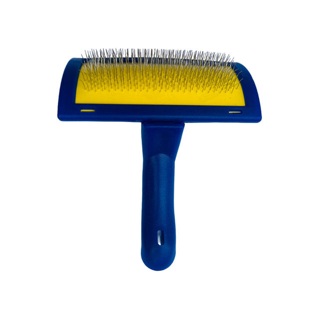Long Hair Pet Dog Cat Animal Puppy Poodle Grooming Cleaning Plastic Slicker Brush Rubber Material with Stainless Steel Pins