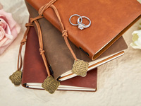 Carnet de notes en cuir vintage écologique, best-seller, portable, en papier kraft, pour les vœux de mariage, personnalisable