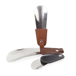 De acero inoxidable de cuerno de zapato con correa de cuero de calzador clásico Caballero de cuerno de zapato de calzador - Product Image 4