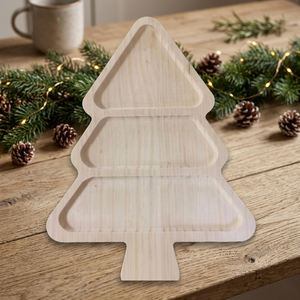 Bandeja de Servir en Forma de Árbol de Madera, Diseño Sólido, Plato Novedoso para Fiestas y Platos - Product Image 4