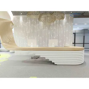 2 3 Person Marble Reception Desk For Office Restaurant Curved Small Clinic And Alibaba Price Mini Hotel Beauty Reception Desk