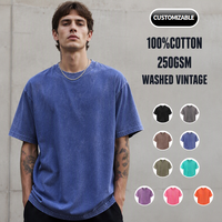 T-shirt Homme Oversize Vintage Lavé à Col Rond et Manches Courtes, Coupe Ample, 100% Coton 250 g/m², avec Logo Personnalisé, Style Streetwear