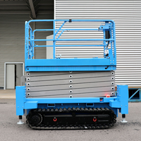 Plateforme de travail élévatrice électrique automotrice 6-18m, à batterie, hydraulique, mobile, sur chenilles, pour extérieur, type ciseaux