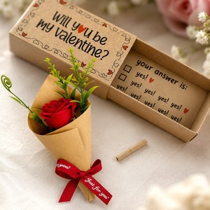 Caja de Regalo de San Valentín Hecha a Mano, Mini Ramo de Rosas, Tarjeta de Amor de Papel, Regalo Sorpresa Romántico - Product Image 6