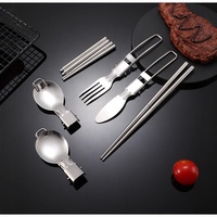 Ensemble de couverts de camping en acier inoxydable NEWELL, portable, pour la randonnée, le pique-nique, les voyages et les repas en plein air