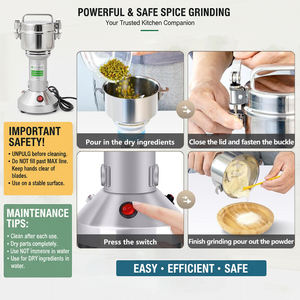 เครื่องบดไฟฟ้าขนาดเล็กสำหรับใช้ในครัวเรือน BOOU 100 กรัม ราคาประหยัด ผลิตจากสแตนเลส 430 สำหรับบดเครื่องเทศ สมุนไพร พริกแห้ง - Product Image 3