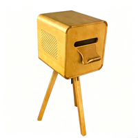 Photomaton, avec finition en grain de bois vintage. Photomaton à écran tactile de 15,6 pouces, avec anneau lumineux de beauté et valise de transport.