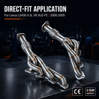 Collecteur d'échappement haute performance en acier inoxydable 304 pour Lexus LS430 4.3L V8 3UZ-FE 2000-2005