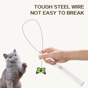 ของเล่นแมวแบบถ้วยดูดไฟฟ้า ของเล่นแมวแบบผีเสื้อบินได้ ของเล่นแมวเพื่อความบันเทิงในตัวเอง ของเล่นแมวแบบแท่งยาว ของเล่นแมวลวดเหล็ก - Product Image 2