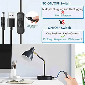 <span class=keywords><strong>Cable</strong></span> de Carga Micro USB <span class=keywords><strong>Tipo</strong></span> <span class=keywords><strong>C</strong></span> <span class=keywords><strong>con</strong></span> Interruptor de Encendido/Apagado, <span class=keywords><strong>Cable</strong></span> de Extensión USB a DC para Teléfono, Ventilador USB LED, etc. - Product Image 3