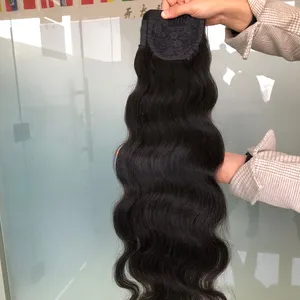 180g 26 inch 100% unprocessed brazilian remy virgin hair weave human hair drawstring ponytail hair extensions