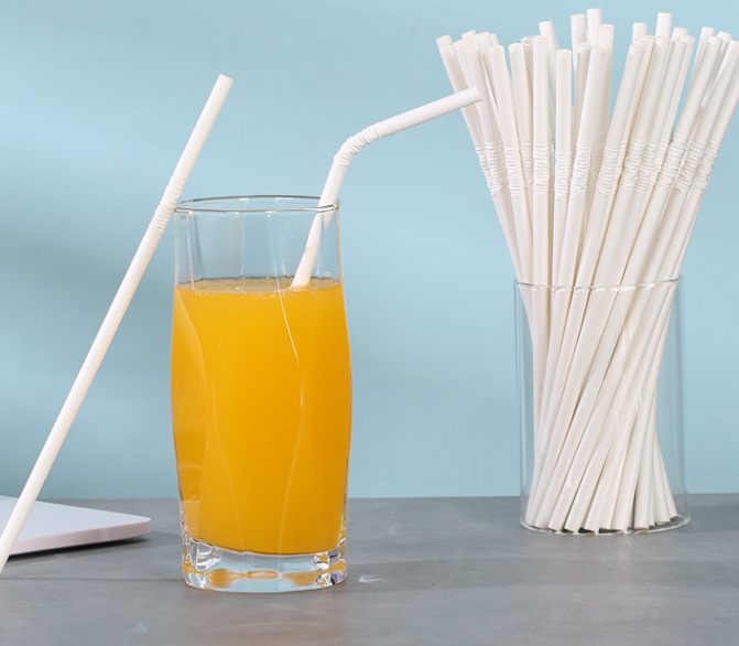 Customized Logo Biodegradable Curved Flexible Paper Straws Disposable for Juice Food & Beverage Packaging Straw Pulp Jiangsu