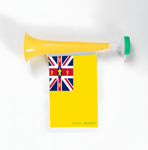 Trompettes en plastique avec drapeaux de la <span class=keywords><strong>Martinique</strong></span> pour encourager lors d'événements sportifs, de remises de diplômes, de défilés, d'événements sportifs nationaux et pour les supporters de football - Product Image 3