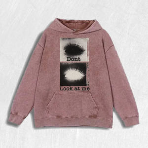 เสื้อฮู้ดดี้สไตล์เรโทรลายกราฟิกตากตา พร้อมข้อความ “Don't <span class=keywords><strong>Look</strong></span> at <span class=keywords><strong>Me</strong></span>” ผลิตจากผ้าฝ้าย 100% มี 6 สี คลังสินค้าในสหรัฐอเมริกา - Product Image 3