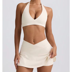 Chándal para mujer, conjunto de Yoga, <span class=keywords><strong>2</strong></span> piezas, Sujetador deportivo Sexy, Falda corta deportiva de cintura alta, ropa de gimnasio, ropa de entrenamiento, ropa deportiva - Product Image 1