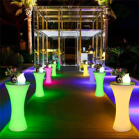 Table haute portable imperméable à LED, table de bar lumineuse à LED, table à cocktails pour événements, vente chaude