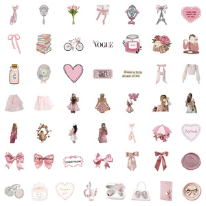 50Pcs Coquette Girl Pink Cute Graffiti <strong>Stickers</strong> for Girl Phone Bottle Decor VSCO <strong>Preppy</strong> Style <strong>Sticker</strong> - Product Image 3