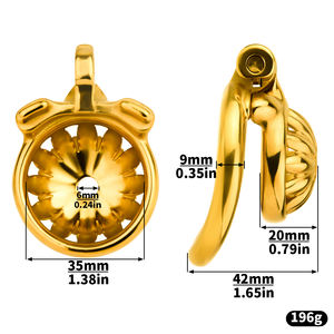 Alat bantu seks pria berongga logam bunga matahari kandang Penis dengan kateter baja tahan karat kurungan kesucian pria grosir mainan seks BDSM - Product Image 6