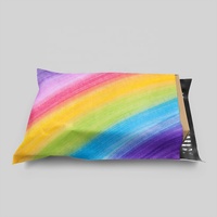 Sacs de livraison autocollants, enveloppe colorée, en plastique, avec Logo personnalisé, pour la livraison postale, les vêtements, 50 pièces
