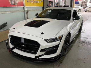 Pièces automobiles à succès, ensemble de pare-chocs avant de voiture pour <span class=keywords><strong>Mustang</strong></span> 2015-2017, mise à niveau vers la calandre <span class=keywords><strong>GT500</strong></span>, pare-chocs avant, jupes latérales - Product Image 2