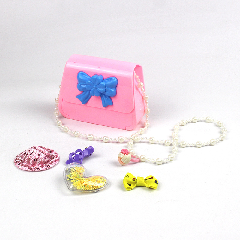 Детские игрушки, игровой дом, игрушки, чемодан, Сумка с цепочкой из бисера, принцесса, платье, комплект украшений для девочек