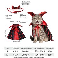 Costume d'Halloween pour animaux de compagnie : Chapeau de sorcière pour chien, cape de diable pour chat, ensemble réglable avec fermeture à boucle et cordon de serrage, pour fête de la Toussaint, vêtements pour chiens et chats