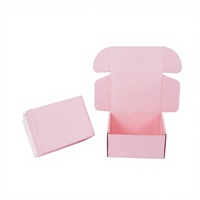 Boîte d'expédition personnalisée avec logo, rose, en carton ondulé, écologique, pliable, pour cadeaux, emballage en papier pour cosmétiques et bijoux