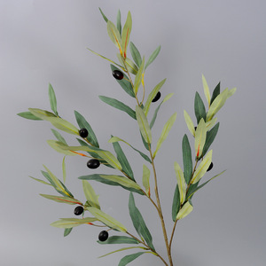 En gros, Branches d'olivier artificielles à 3 branches, avec feuilles et fruits, pour mariages - Product Image 4