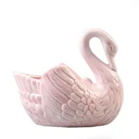 Support en porcelaine de cygne coloré de haute qualité pour bougies et accessoires de parfum avec support de boîte à bijoux d'affichage de stockage