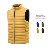 Gilet matelassé pour homme, veste sans manches, col montant, chauffe-corps léger, vêtement d'extérieur d'hiver