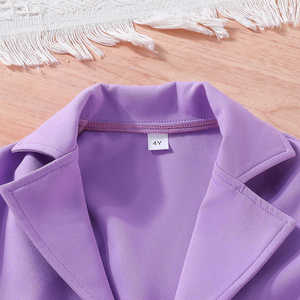 Traje de niña de primavera y otoño de suministro de fábrica, chaqueta Halter con monograma y pantalones de traje, traje de moda de Color sólido <span class=keywords><strong>para</strong></span> <span class=keywords><strong>niñas</strong></span> - Product Image 6