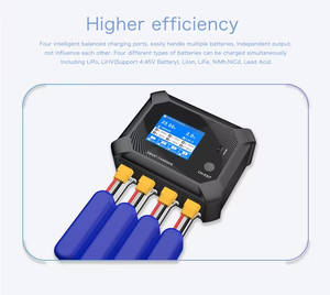 เครื่องชาร์จสมาร์ทบาลานซ์ 4 ช่อง AC 100W DC 200W เครื่องชาร์จแบตเตอรี่ลิโป้ มัลติพอร์ต RC สำหรับโดรน FPV รุ่น RC - Product Image 2