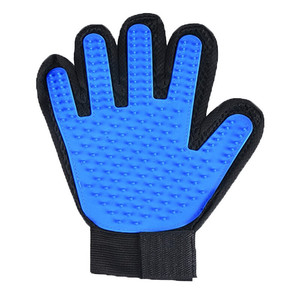 Guantes de aseo para mascotas, silicona azul, para perros, gatos, eliminación de pelo, masaje, baño - Product Image 5