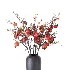 New Design Artificial Flower Berry Sprig autumn leaves foam pomegranate for Festival Decoration