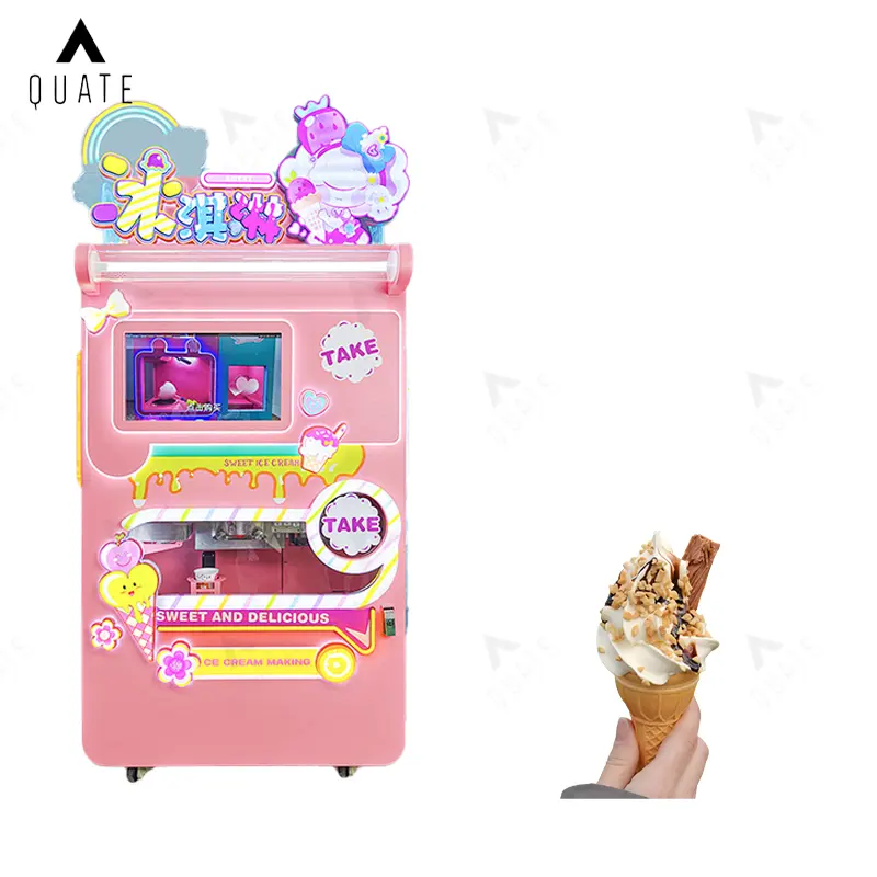 Ice Cream Vending Machine 2024 Economic Commercial Automatic Soft Ice Cream Maker Machine