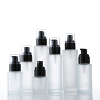 Farbe anpassen 20ml 30ml 40ml 50ml 60ml 80ml 100ml Großhandel Frosted Skin Care Serum Toner Lotion Flache runde Pump Glasflasche