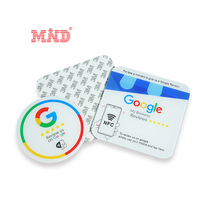 Tarjeta NFC con Adhesivo Personalizado, Acrílico, NTAG 213, para Reseñas en Redes Sociales, Placa NFC para Reseñas de Google