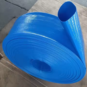 Tuyaux de refoulement d'eau plats en <span class=keywords><strong>PVC</strong></span> bleu renforcé haute résistance pour piscines et irrigation agricole - Product Image 1