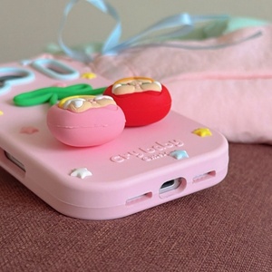 เคสโทรศัพท์ซิลิโคน 3 มิติ ลายการ์ตูนเด็กน้อยน่ารัก สีชมพู ประดับดาว สำหรับ iPhone 17 Pro Max 13 ป้องกันการกระแทก - Product Image 3