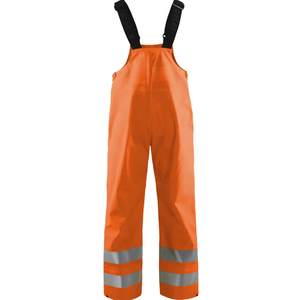 Personalizado para hombre 100% poliéster Hi-Viz impermeable ecológico nivel D protección lluvia babero pantalones monos ropa de seguridad - Product Image 1