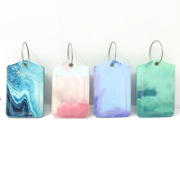 Étiquettes d'identification de nom de boucle en acier inoxydable personnalisables Étiquette de bagage en PU vierge avec fonctions de sublimation Logo personnalisé et motif de lettre